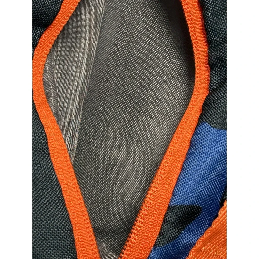 PB Teen Pottery Barn Blue Camo Backpack Vibrant Orange Trim